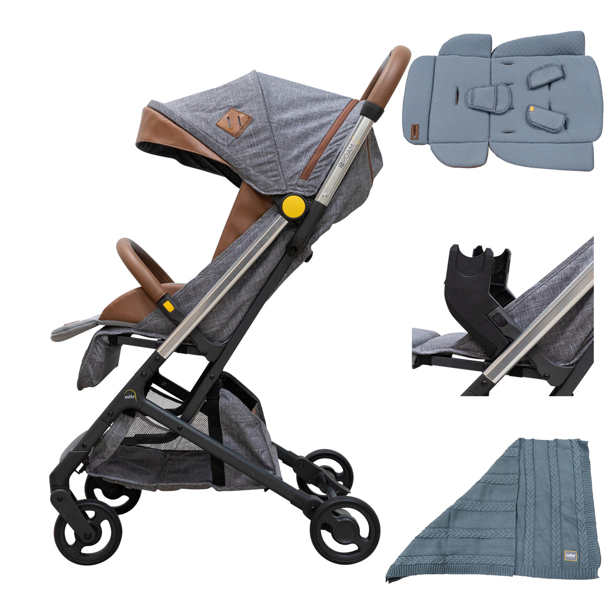 Mlle Roam Stroller Bundle Compact Travel System from birth mllebaby