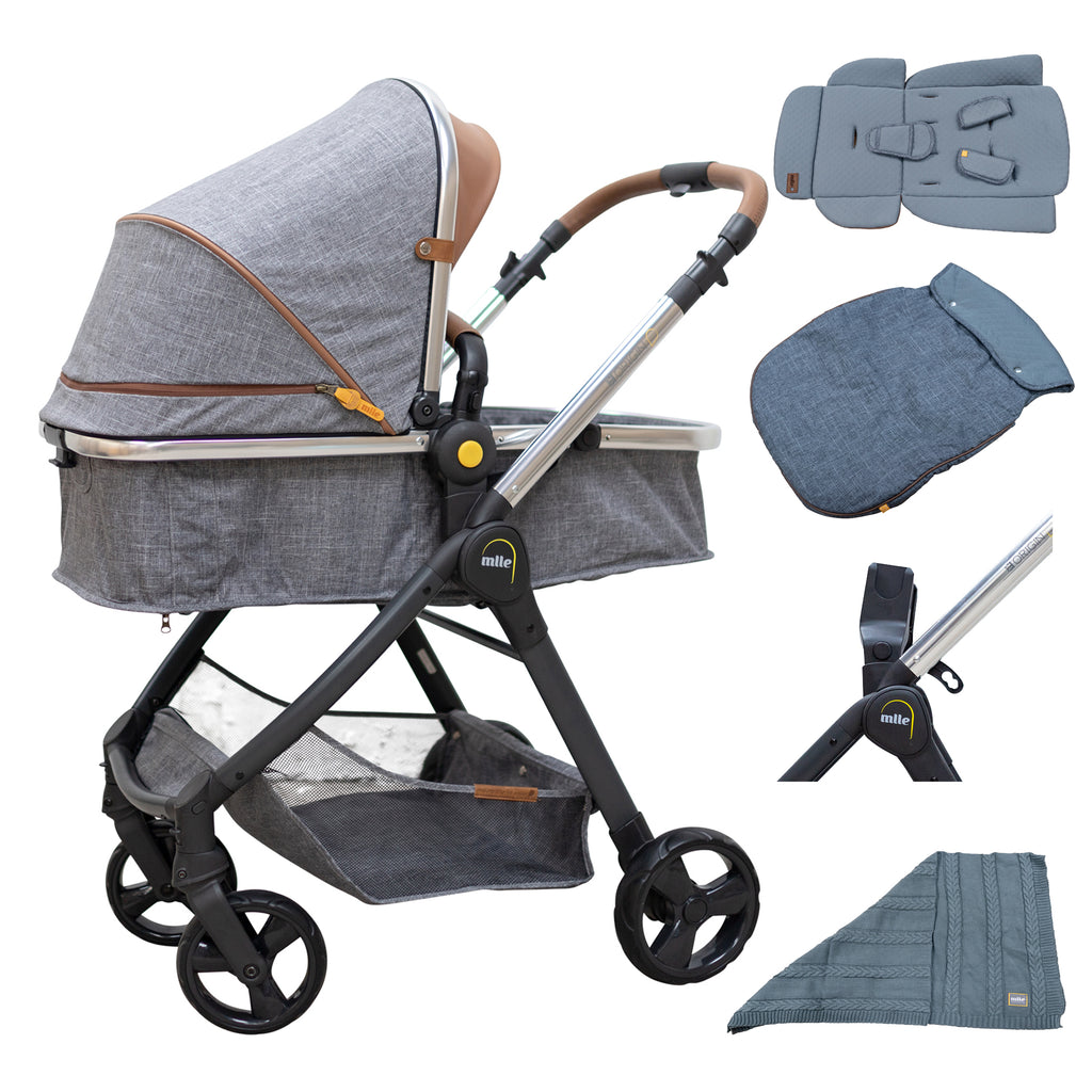 Mlle Origin Pram Bundle Two-in-one Traveller System from birth